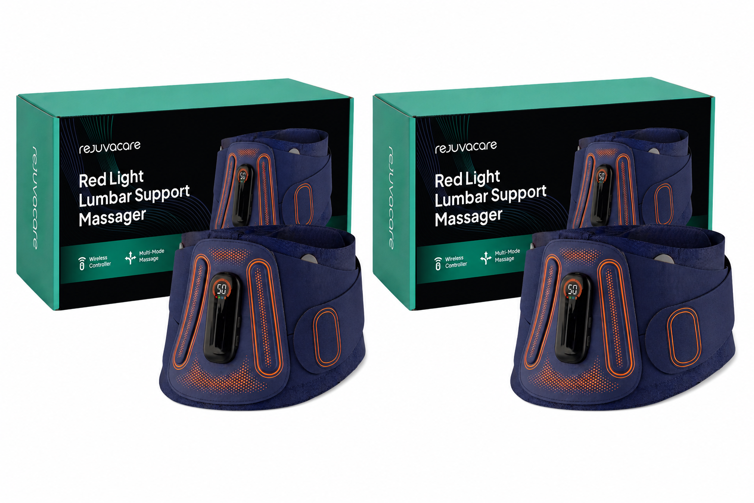 2x Red Light Lumbar Support Massager